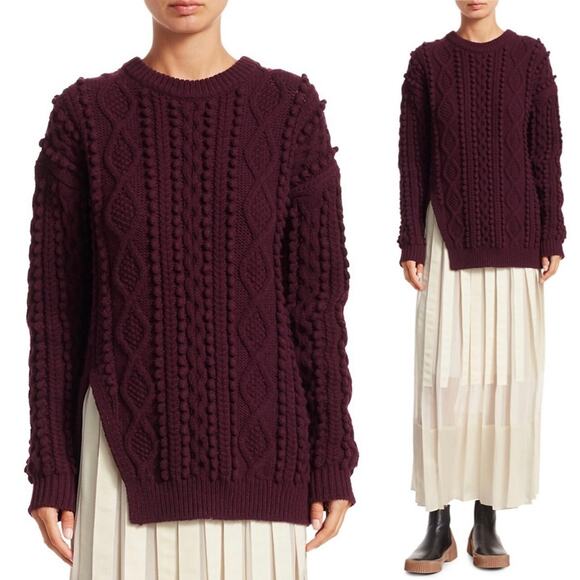 3.1 Phillip Lim Popcorn Cable-Knit Wool Sweater